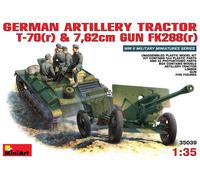 Miniart 1:35 Scale German artillery tractor T-70 & 7.62cm gun FK288 w/Crew Plast