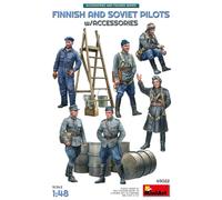 MINIART 1/48 KIT ACTION FIGURE MILITARE FINNISH AND SOVIET PILOTS MODELLINO AUTO
