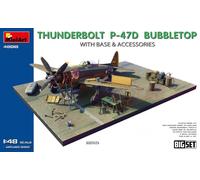 MINIART 1/48 KIT AEREO THUNDERBOLT P 47D BUBBLETOP W/BASE MODELLINO AUTO STATICO
