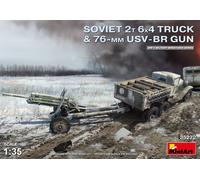 Soviet 2 T 6x4 Truck With 76mm Usv-br Gun 1:35 Plastic Model Kit MA35272 MINIART
