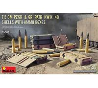 Miniart- 35381 1:35, 7.5 cm Pzgr. & Gr. Patr. Kw.K. 40 Shells with Ammo Boxes