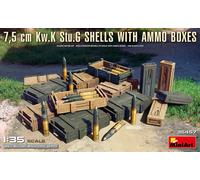 Miniart 35457 - 1:3 5 7,5 CM Kw.k Stu.g Shells Con Ammo Boxes Inserimento Elenco