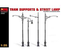 Miniart 1:35 Scale Tram Supports & Street Lamps Plastic Model Kit, Medium