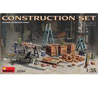 MiniArt 35594 1:35 - Set da cantiere con accessori - replica fedele all'originale, modellismo, in plastica, set da costruzione militare, kit di costruzione 1:35, colore: Grigio