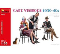 Miniart - 38058 Cafe Visitors 1930-40s, Scala 1:35, Plastic Model Kit, Modello in Plastica da Montare, Modellismo