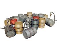 Miniart-49002 German Fuel Drums 200L, Scala 1:48, Model Kit, Modello in Plastica da Montare, Modellismo, Colore Modellato, MA49002