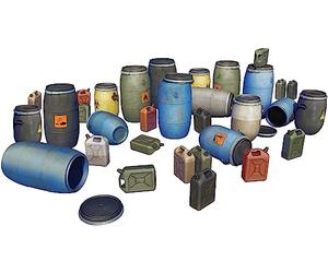 MiniArt 49010 1:48 Plastic Tanica & Barili (32) - Replica fedele all'originale, modellismo, kit di costruzione in plastica, kit di modellismo Diorama, modellismo in plastica, colore stampato
