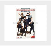 MINIART 49024 FIGURES - GERMAN & ROMANIAN PILOTS MILITARY WITH GROUND STAFF 1945