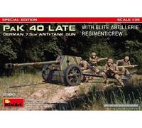 Miniart 53013 - 1:35 Dt.7,5cm PaK 40 Con Elite-Mannsch.(4) - Nuovo