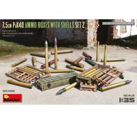 Miniart 7,5 cm PAK40 Ammo Boxes W/SHELLS SET 2 KIT 1:35