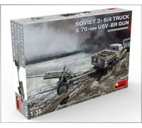 Soviet 2 T 6x4 Truck With 76mm Usv-br Gun 1:35 Plastic Model Kit MA35272 MINIART