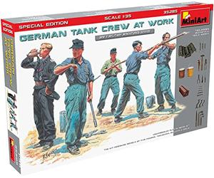 Miniart MA35285 Modellino Veicolo da Guerra In Plastica da Montare, German Tank Crew At Work Special Ed., Scala 1:35
