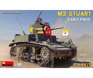 MiniArt Maquette M3 Stuart Early 1/35 Interno Completo Carro Leggero US Ww2