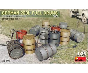 Miniart MIN35597 German 200L Fuel Drum Set WW2 Plastic Model kit, Various