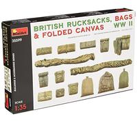 MiniArt 35599 1:35 WW2 Brit. Zaini, teloni, borse, kit di costruzione in plastica, fai da te, hobby, incollaggio, modellismo, assemblaggio, non verniciato, Colore Various, MIN35599