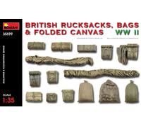 MINIART MIN35599 BRITISH RUCKSACKS BAGS FOLDED CANVAS WWII KIT 1:35 Modellino