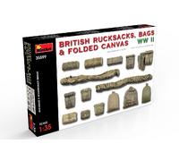 MINIART MIN35599 BRITISH RUCKSACKS BAGS FOLDED CANVAS WWII KIT 1:35 Modellino