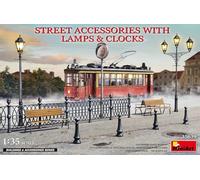 Street Accessories With Lamps & Clocks 1:35 Plastic Model Kit MINIART