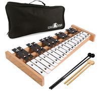 MINIARTIS Xilofono Glockenspiel | Xilofono a grandezza naturale con 27 note di tasti in metallo per adulti e bambini | Strumento a percussione include 2 fruste in legno e borsa per il trasporto