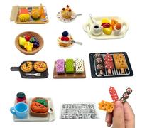 Miniatur Essen und Trinken，43 Pcs Accessori Cucina Bambini, Accessori Casa Delle Bambole, Set di Accessori per la Casa Delle Bambole, Bambole Accessori Cibo in Miniatura, Giochi di Imitazione