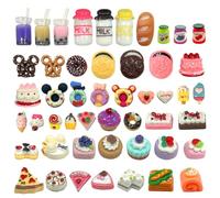 Miniatur Essen und Trinken,49 Pcs Accessori Cucina Bambini, Accessori Casa Delle Bambole, Set di Accessori per la Casa Delle Bambole, Bambole Accessori Cibo in Miniatura, Giochi di Imitazione