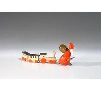 Miniatura Aiutante Babbo Natale Con Ferrovia 4,5 CM Nuovo Figurine Figure Legno