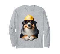 Miniatura American Shepherd Dog Yellow Hard Hat Costruzione Maglia a Manica