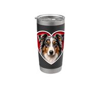 Miniatura American Shepherd Mini Aussie Cuore Bicchiere termico in acciaio inox doppia parete