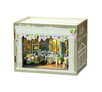 Miniatura Bambola Casa Casa artigianale detailed Set con struttura in legno e mobili | Progetto di costruzione di modelli creativi per famiglie, decorazioni in camere in miniatura per bambini, giocatt