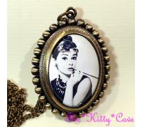 Miniatura Bianco e Nero Monroe Hepburn Motivo Donna / Ragazza Orologio
