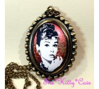 Miniatura Bianco e Nero Monroe Hepburn Motivo Donna / Ragazza Orologio