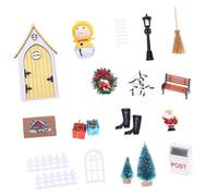 Miniatura case delle bambole decorazioni natalizie gnomi e porta delle fate set per vacanze da tavolo creazione scena gnomi in legno case delle bambole accessori