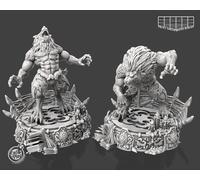 Miniatura Del Lupo Mannaro Che Sbava, Mostro Figurina Per TTRPG Come D&D 5E DSA