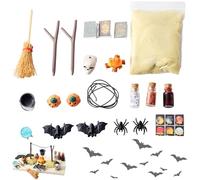 Miniatura delle bambole di Halloween, 1:12 Mini Figurine di Halloween incluse Bat Spider Pumpkin Skull Witch Strumento più accessori per una casa per bambole fai -da -te, arredamento da tavolo |.Mini