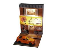 Miniatura di casa delle bambole 1:64 - Modello di ristorante in stile giapponese, scena illuminata a LED realizzata a mano, mini architettura realistica, decorazione per l'inaugurazione della casa, gi