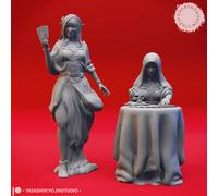 Miniatura Di Una Veggente E Cartomante Figurina Per TTRPG Come D&D 5E