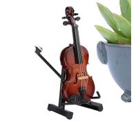 Miniatura Di Violino In Legno | Strumento Musicale In Miniatura Con Supporto,Decorazione Artigianale in Legno per Camera da Letto e Studio