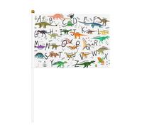 Miniatura elegante apprendimento alfabeti con dinosauri stampa palmare bandiera forniture per feste per sfilate Coppa del Mondo Festival eventi bandiere