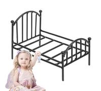 Miniatura - Mobili vintage in metallo per letto singolo, 1:12, accessorio per casa delle bambole | Modello mini casa layout accessorio design accessorio per hotel layout regalo decorativo