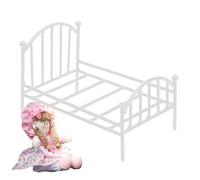 Miniatura - Mobili vintage in metallo per letto singolo, 1:12, accessorio per casa delle bambole | Modello mini casa layout accessorio design accessorio per hotel layout regalo decorativo