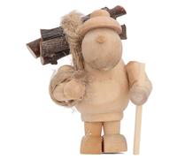 Miniatura Ornamento delle bambole Figura Figura giardino all'aperto Scene Pastoral Legno Pastoral Carry Firewood Decorazioni in legno di betulla artigianale per la scrivania degli