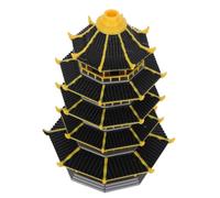 Miniatura Pagoda a 5 Livelli in Plastica per Decorazione da Scrivania | Design Tradizionale Dettagli Architettonici Antichi, Base Bilanciata Stabile, per Bonsai e Paesaggi in Miniatura