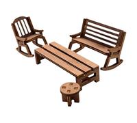 Miniatura per case delle bambole, poltrona a dondolo, modello in scala, realistica, stile vintage Zakka, in legno