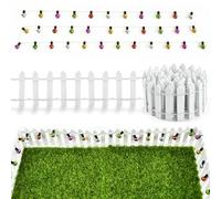 Miniatura Recinzione Giardino, Mini Recinzione in Legno per Natale 90 x 5 cm, con Perline Decorative 100 cm, Accessori per Case Delle Bambole, Decorazione Fai da Te per Natale (B)