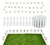 Miniatura Recinzione Giardino, Mini Recinzione in Legno per Natale 90 x 5 cm, con Perline Decorative 100 cm, Accessori per Case Delle Bambole, Decorazione Fai da Te per Natale (A)