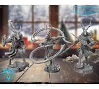 Miniatura Renna Guerriero Set Xmas Eroe Figura TTRPG Come D&D 5E Pathfinder