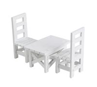 Miniatura Sala da Pranzo Decors Tavolo In Legno Con Sedie Per 1/6 Scala Dollhouses Accessori Casa Delle Bambole Soggiorno Arredi Bianco