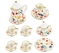 Miniatura Stoviglie Servizio In Miniatura Accessori Casa 15 Pezzi 1:12 Set Da Tè In Ceramica Per Casa Delle Bambole Mini Tea In Ceramica Per Bambine Set Da Tè In Porcellana Regalo Per Bambina