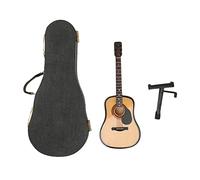 Miniature Acoustic Guitar Model, Handmade Folk Replica for Decoration, Music Enthusiast Collectibles and Home Furnishings 5.1 in.