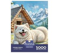 Miniature American Eskimo Dog 1000Pezzi Puzzle Immagine Dipinta Pet Dog Divertimento Regalo Compleanno Per Bambini Dai 14 Anni In Su Per Adulti E Bambini A Partire Dai 12 Anni70x50cm/1000pcs